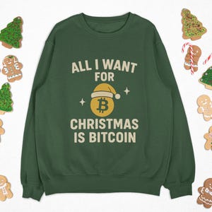 Christmas Bitcoin Sweatshirt, Funny Crypto Trader Holiday Jumper
