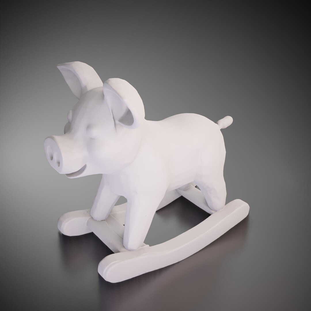 Rocking Pig - 3D Printed Model | Custom Size & Color | LED Option ...