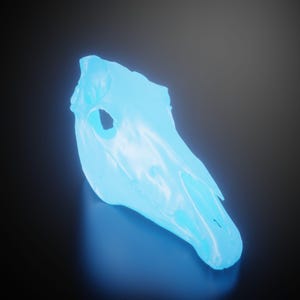 Real size 1:1, Glow in the dark, high quality 3D printed Horse Skull in different colors and materials