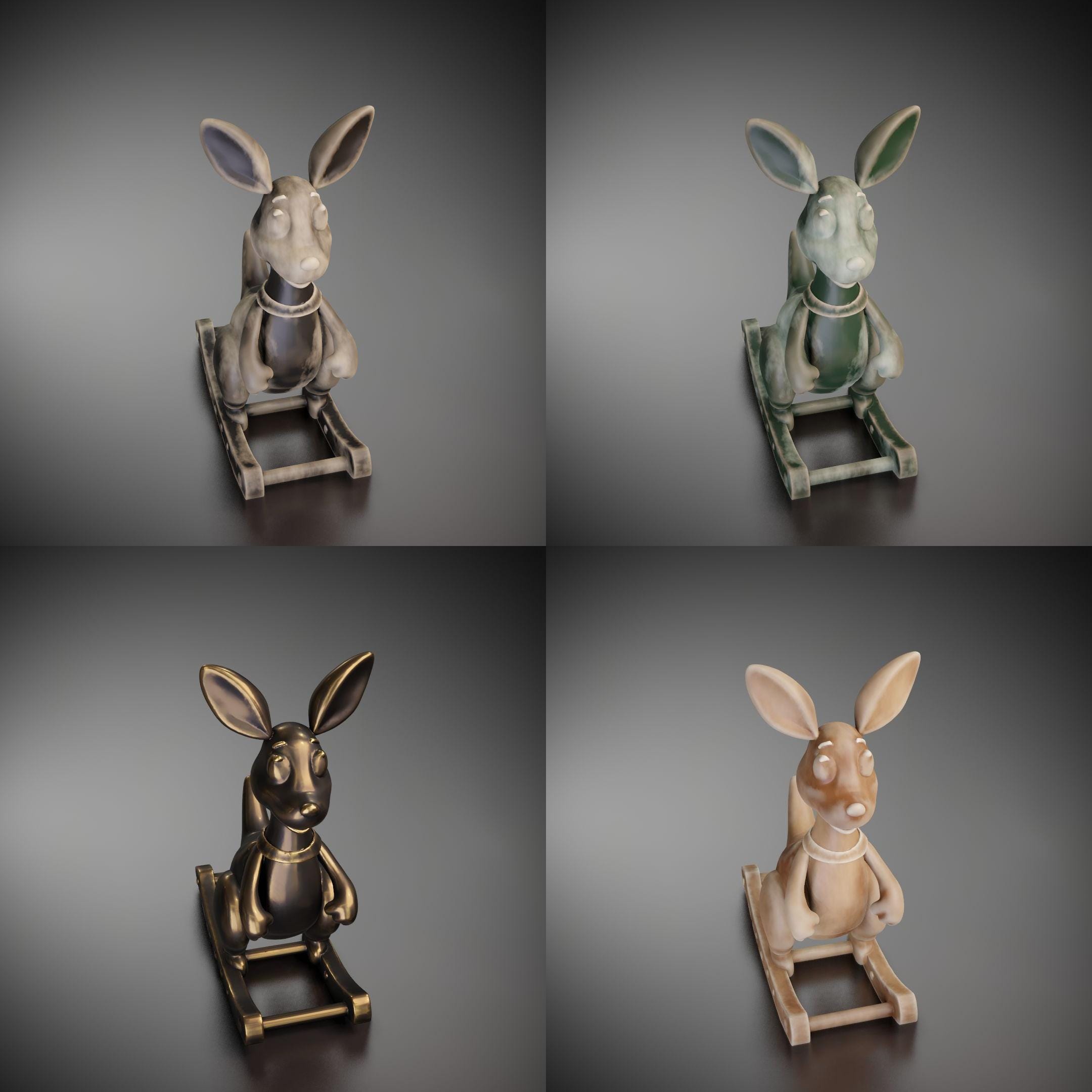 Kangaroo Led Rings Rocking Kangaroo - 3D Printed Model | Custom Size & Color | LED Option ...