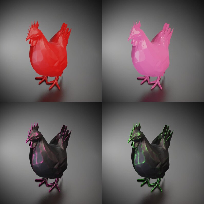 Chicken - 3D Printed Model | Custom Size & Color | LED Option | Pendant ...