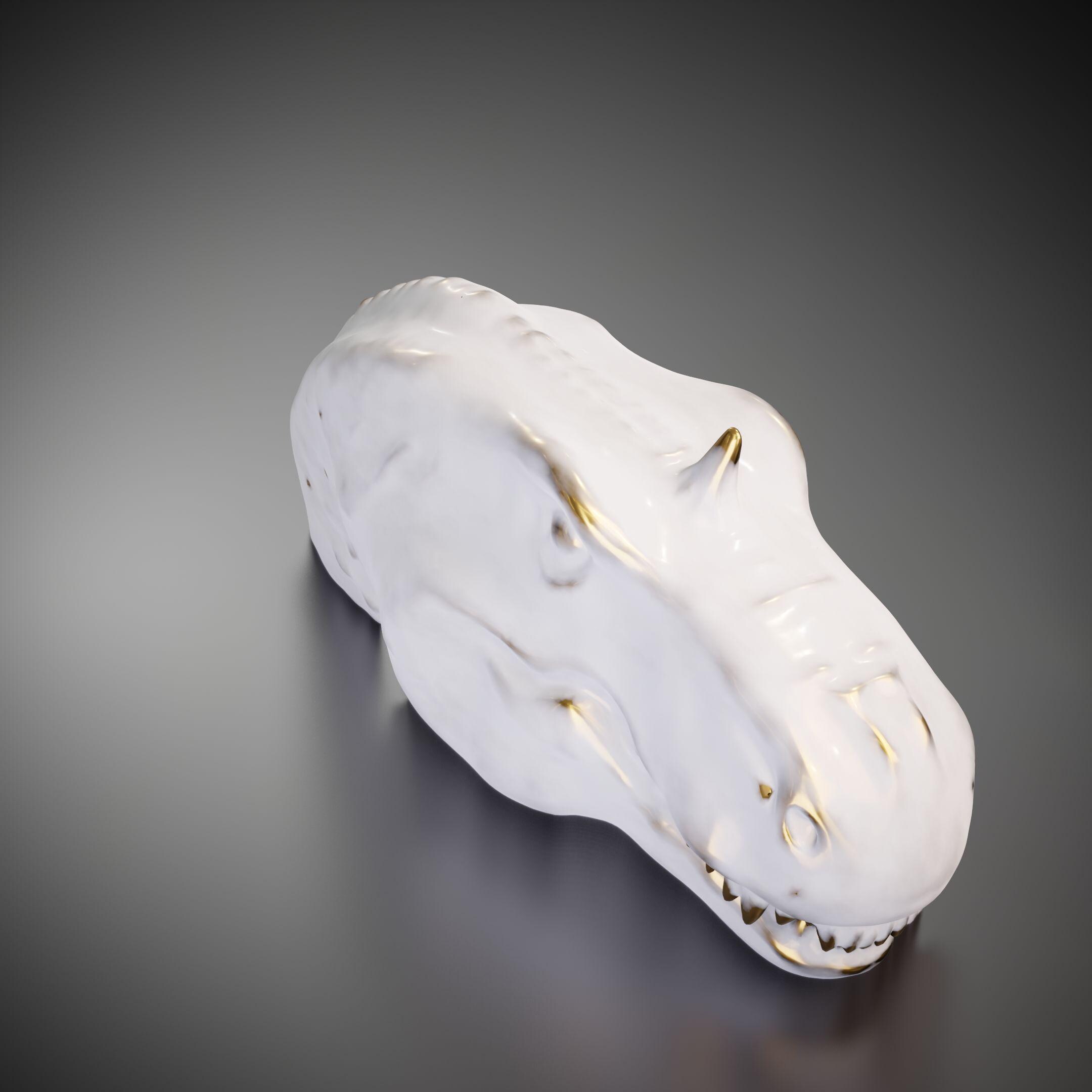 恐竜の頭 - 3D プリントモデル |カスタムサイズとカラー | LED