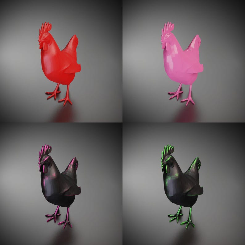 Chicken - 3D Printed Model | Custom Size & Color | LED Option | Pendant ...