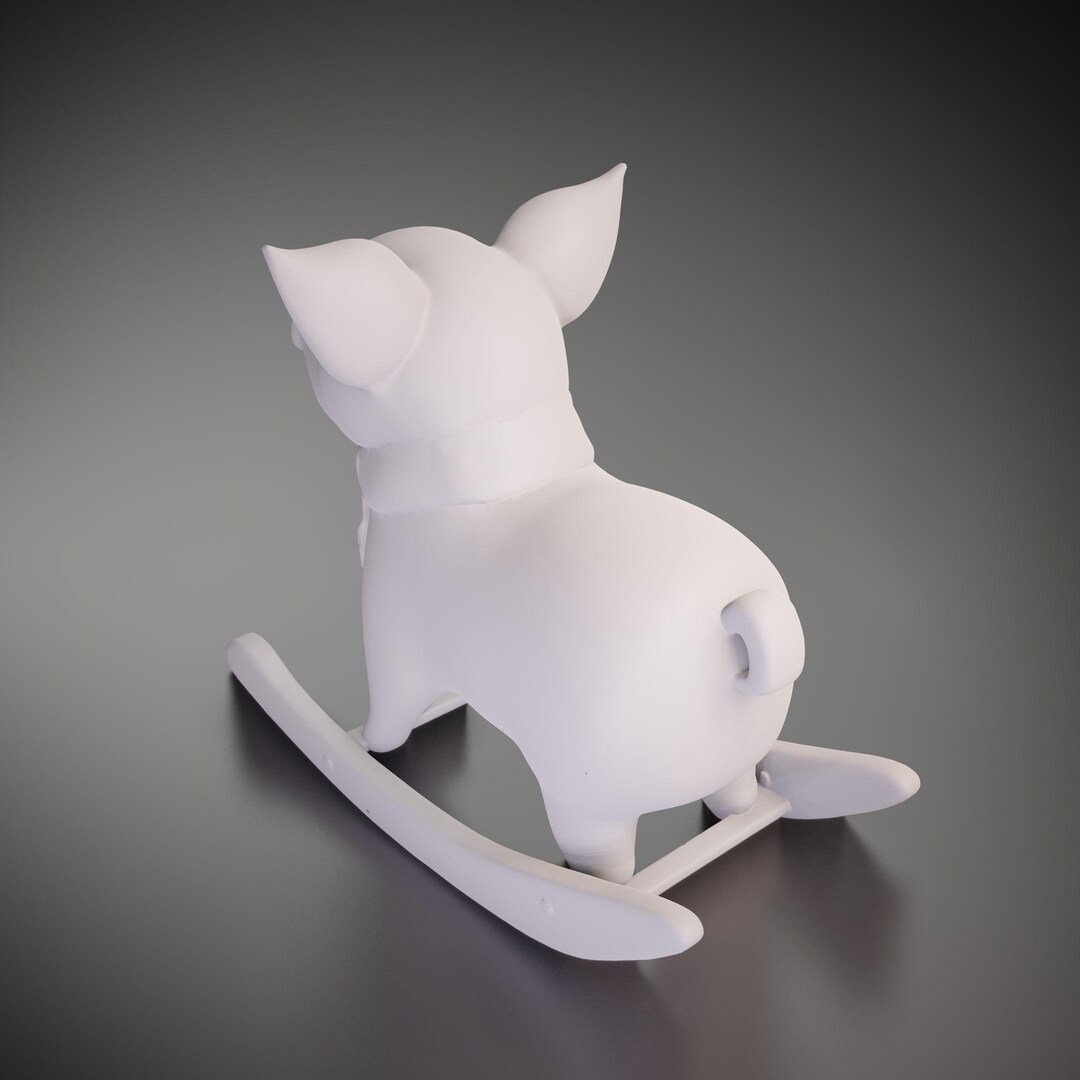 Rocking Pig - 3D Printed Model | Custom Size & Color | LED Option ...