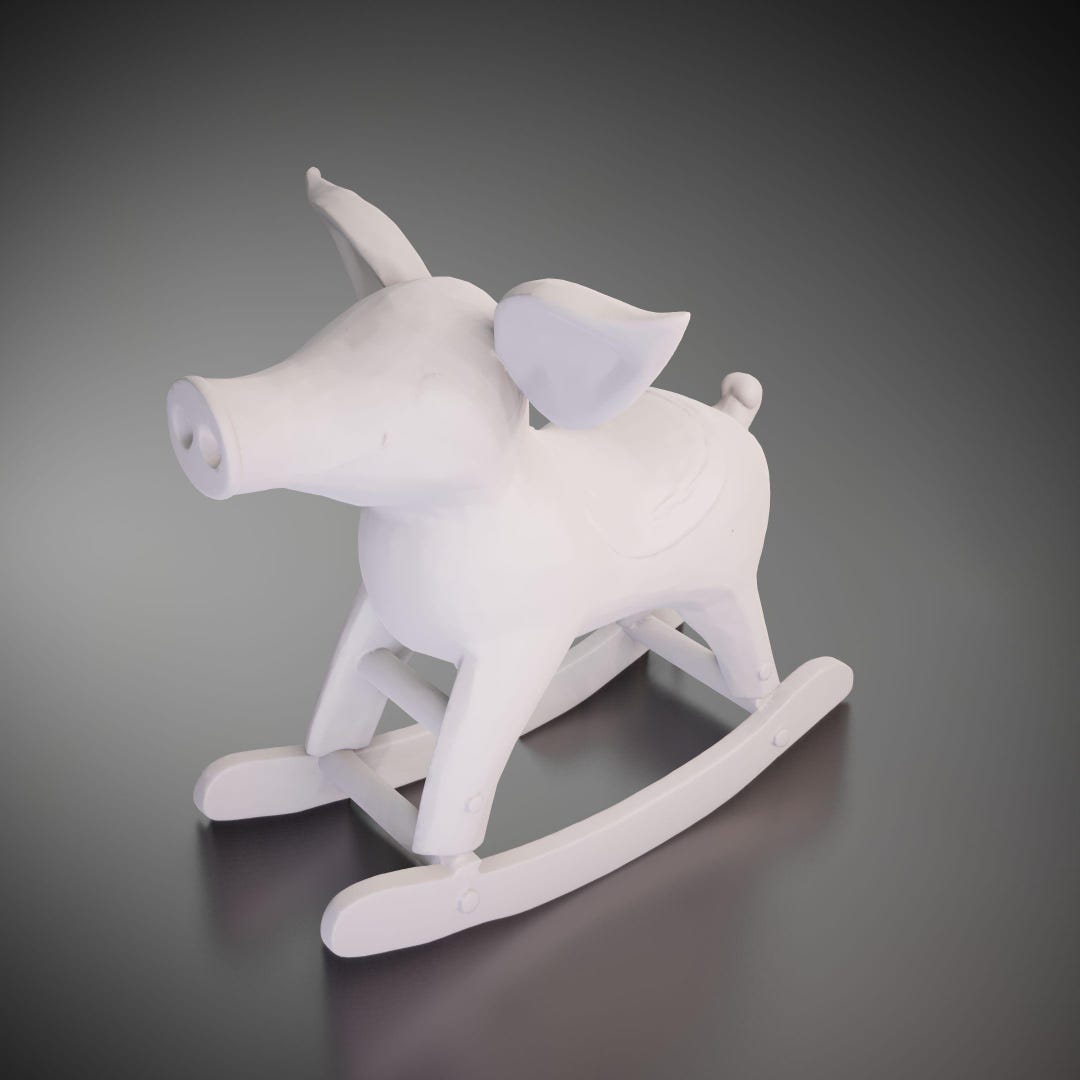 Rocking Pig - 3D Printed Model | Custom Size & Color | LED Option ...