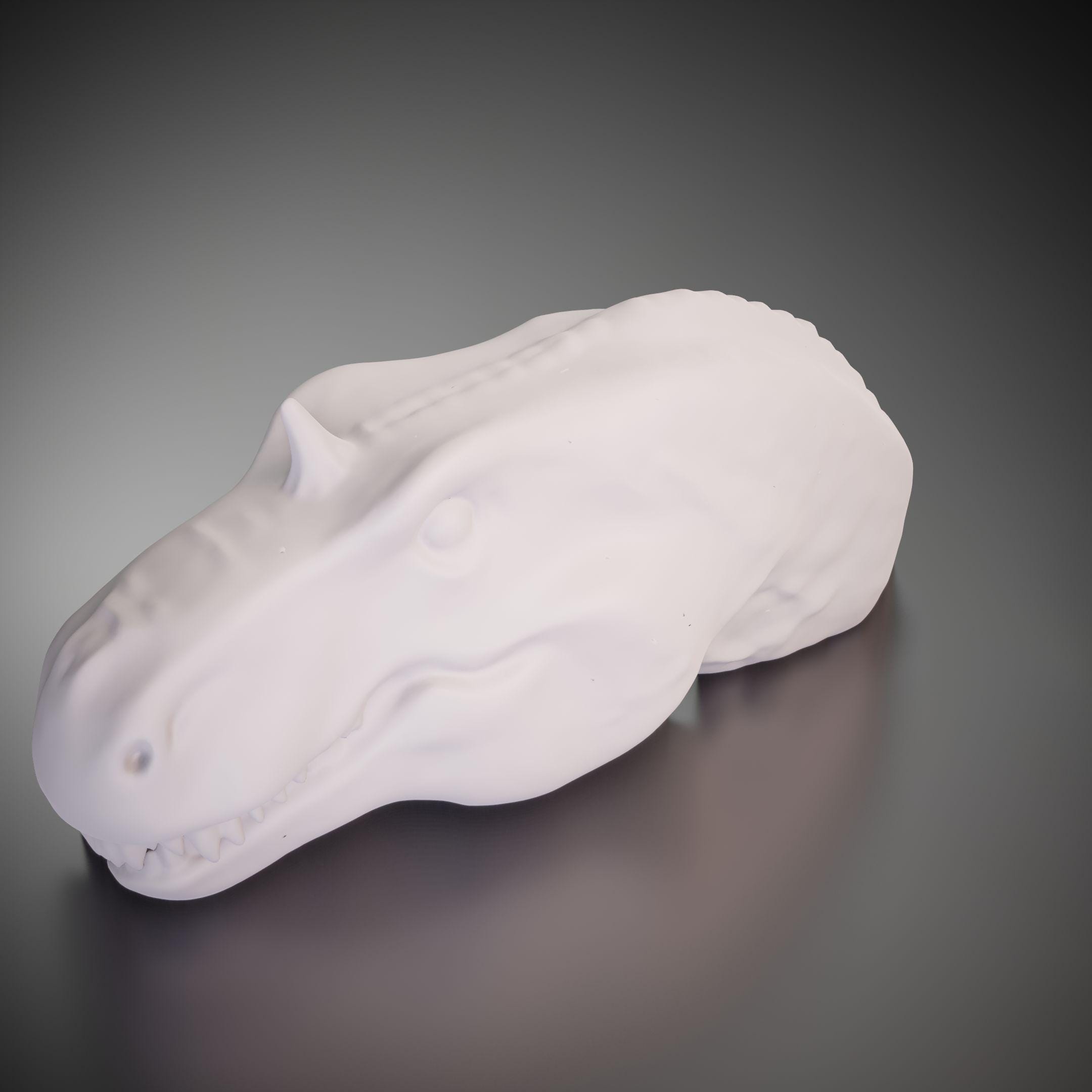 恐竜の頭 - 3D プリントモデル |カスタムサイズとカラー | LED