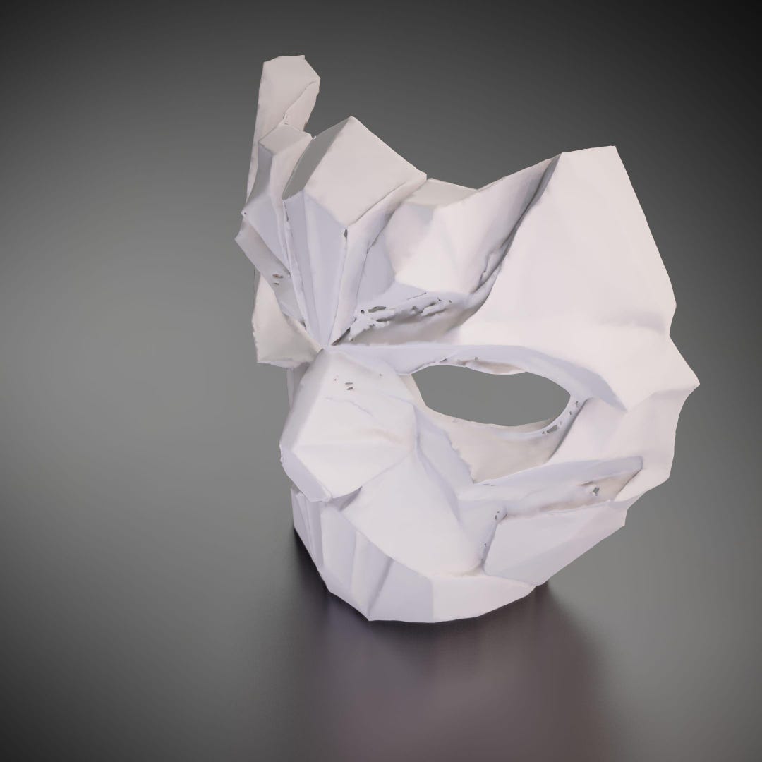 Geometric Mask Sharp - 3D Printed Model | Custom Size & Color | LED ...
