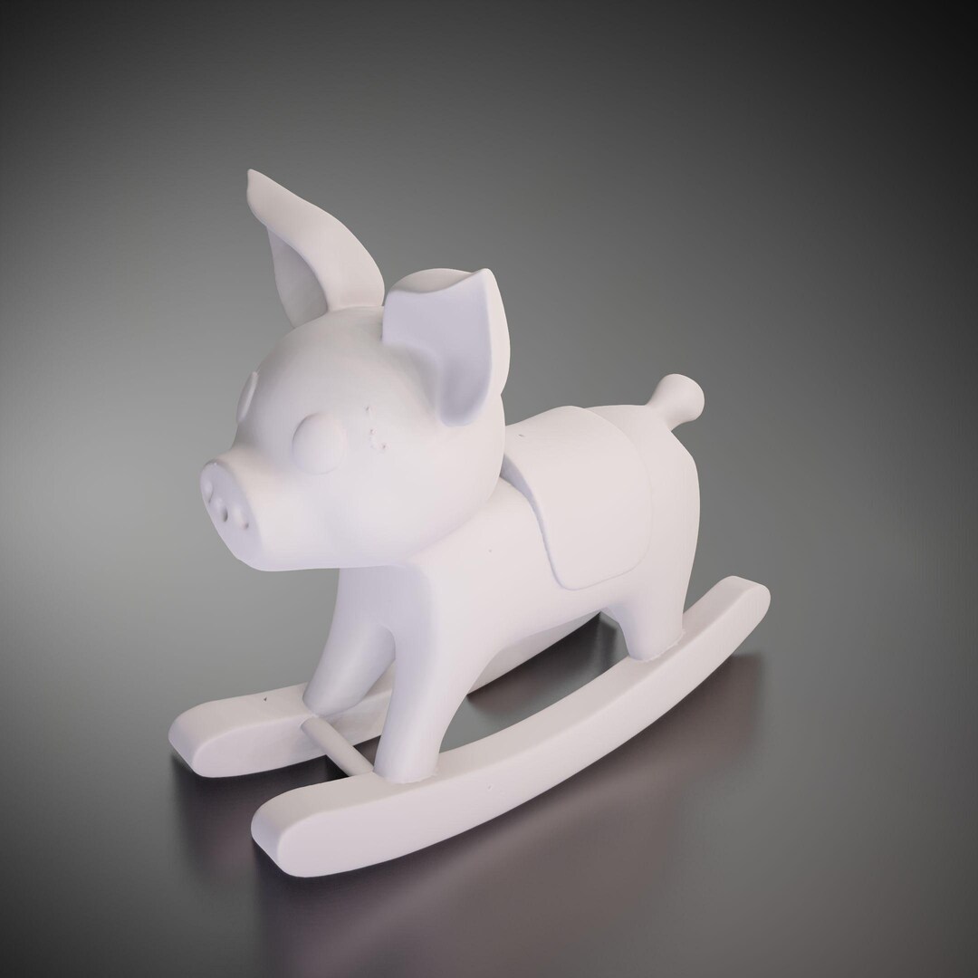 Rocking Pig - 3D Printed Model | Custom Size & Color | LED Option ...