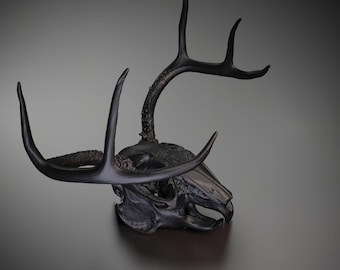 Jackalope Skull - 3D Printed Model | Custom Size & Color | LED Option | Pendant or Large Decor