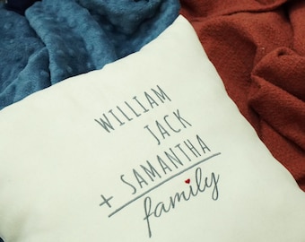 Personalized Family Names Pillow, Embroidered Name Pillow, Grandchildren Name Pillow, Custom Grandma Gift Idea, Gift for Parents