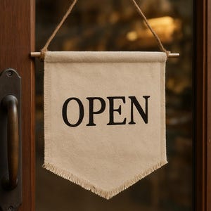 Letrero de lona bordado personalizado, tapiz con logotipo empresarial personalizado