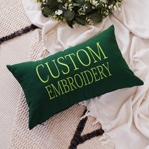 Almohada bordada personalizada, almohada personalizada, ropa de cama, decoración de dormitorio, almohada decorativa, decoración acogedora, almohada decorativa, regalo personalizado decorativo