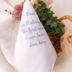 Fazzoletto da sposa ricamato personalizzato per papà, tovaglioli da sposa personalizzati, regalo per il padre della sposa, regalo per lo sposo, fazzoletto da sposa