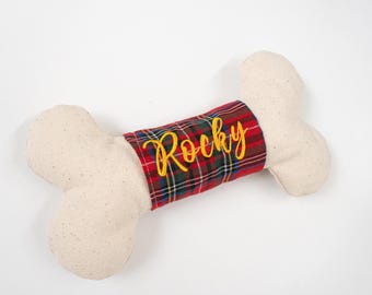 Gepersonaliseerde geborduurd hondenbotspeelgoed, aangepast hondennaamcadeau voor puppy