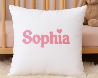 Cojín bordado con el nombre del bebé, decoración personalizada para la habitación del bebé.