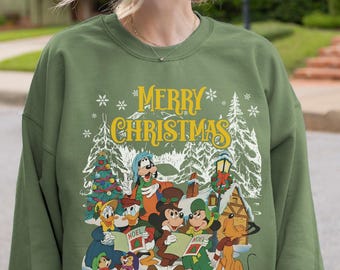 Retro Micky und Freunde Weihnachten Sweatshirt Disneyland Sweatshirt Vintage Disneyland Weihnachten Sweatshirt Weihnachten Familie passende Shirt