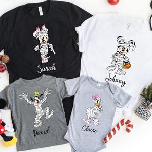 Custom Disney Halloween Family Matching Shirt Disneyland Shirt Spooky Season Shirt Halloween Party Shirt Mickey and Minnie Mummies Shirt