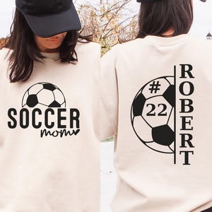 Comfort Colors® Personalized Soccer Mom Shirt Mom Soccer Sweatshirt Soccer Mama Shirt Gift for Soccer Mom Game Day Soccer Season Shirt