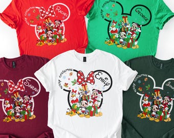 Chemise de Noël Disney personnalisée Chemise de Noël Disney personnalisée Chemise de Noël Disney famille assortie T-shirt de Noël voyage Disney