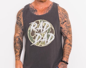 Comfort Colors® Rad Dad Society Tank Top Cool Dad Club Tee First Fathers Day Gift Retro Dad Streetwear