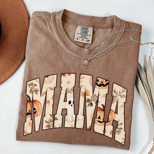 Halloween Mama Shirt Comfort Colors® Mom Halloween Shirt Spooky Ghost Mama Shirt Mama Halloween Fall Pumpkin Mama Tee Mama Fall T-shirt