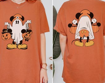 Comfort Colors® ハロウィン ミッキー シャツ ディズニー ハロウィン シャツ ミッキーマウス シャツ ハロウィン ディズニー 旅行 スプーキー シャツ ディズニー ファミリー バケーション
