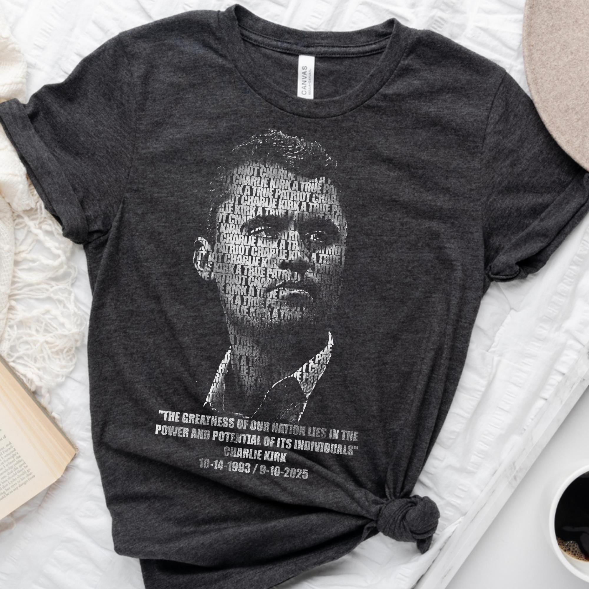 T-shirt Homme RIP Charlie Kirk | Coton | Manches Courtes | Impression Numérique | Toutes Saisons - 11