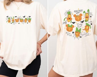 Comfort Colors® Mickey and Friends Pumpkin Signature Shirt Disneyland Fall Vibes Tee Disney Family Halloween Trip Magic Kingdom Shirt