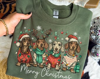 Sudadera navideña con perros, camiseta navideña para perros, regalo para amantes de los perros, suéter navideño, camiseta navideña con perro adorable, regalo divertido para amantes de las mascotas