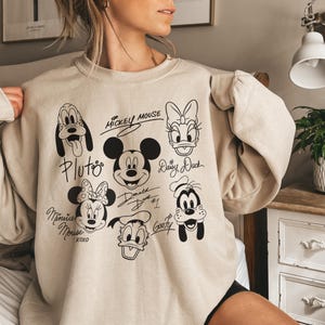 Retro Mickey and Friends Signatures Shirt Magical Shirt Disney Characters Tee Disney Mouse Head Tee Mickey & Co Gift Disney Tee