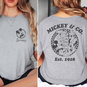 Comfort Colors® Retro Custom Mickey & Friends Shirt Disney Urlaub T-Shirt Kariert Magic Kingdom Familie Passendes Reise T-Shirt Disney Familien-Shirt
