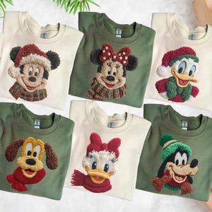 Faux Yarn Crochet Disney Family Christmas Shirt Disney Christmas Shirt Matching Family Disney Christmas Shirt Disney Trip Christmas Sweater