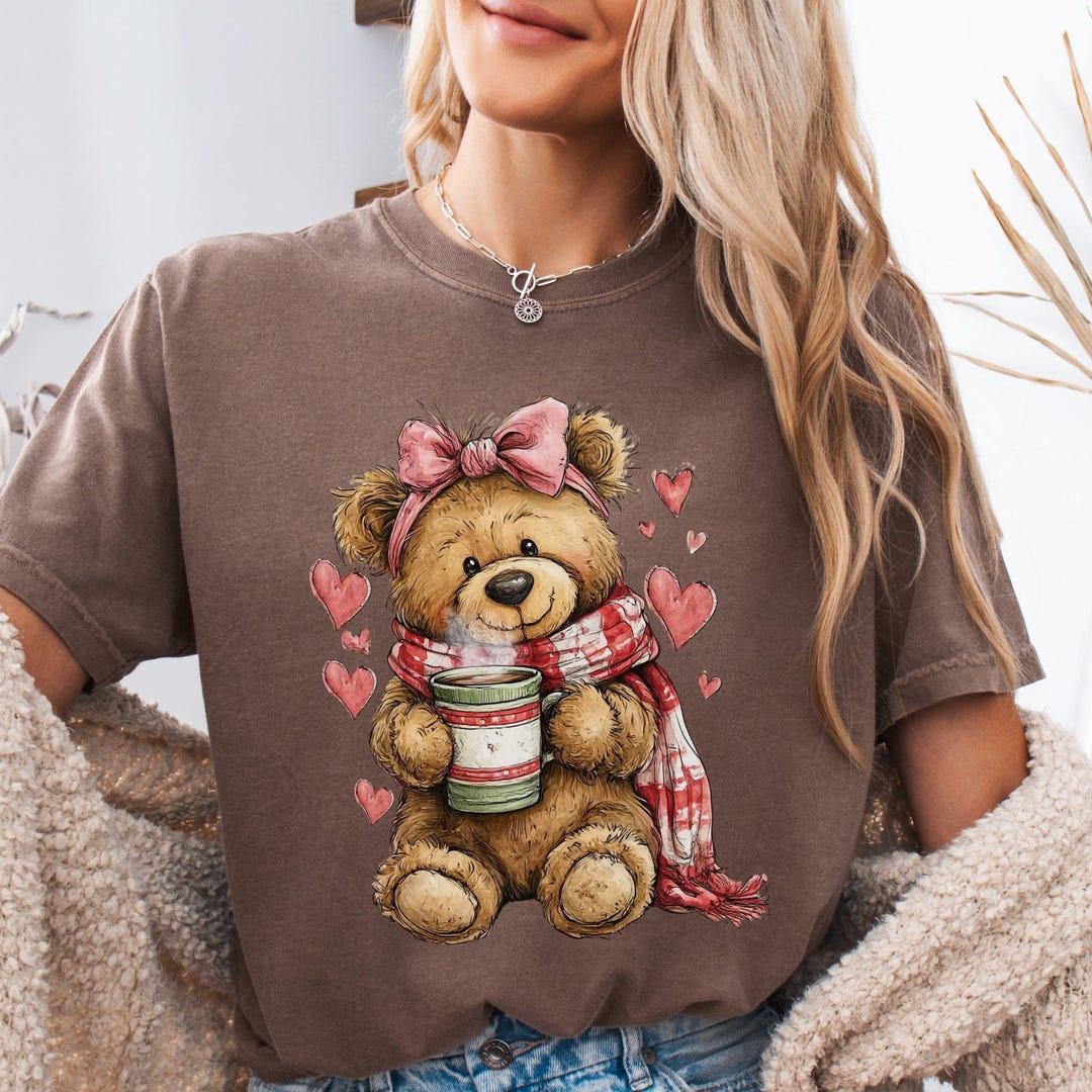 Comfort Colors® Love Teddy Bear Shirt Valentine's Day Women's Tee ...