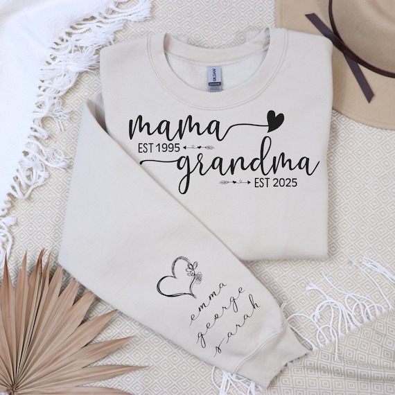 Custom Mama Grandma Sweatshirt Personalized Mom Sweatshirt With