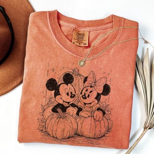 Retro Disney Pumpkin Shirt Comfort Colors® Mickey Minnie Ghost Pumpkin Shirt Halloween Disney Trip Shirt Disney Fall Pumpkin Shirt