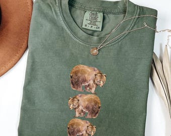 Comfort Colors® Bear Family Shirt Cute Bear T-Shirt Bear Lover Gift Bear Lover Shirt Funny Bear Shirt Retro Bear Tee Animal Nature Lover