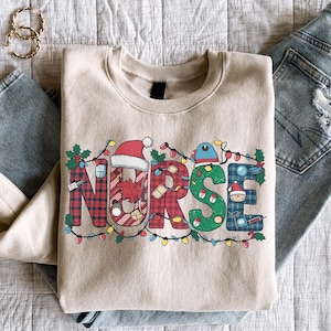 Christmas Nurse Sweatshirt Christmas Nursing Sweater Nurse Life Christmas Shirt School Nurse Christmas Stethoscope Christmas Nurse Crew