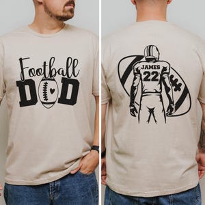 Football Dad Shirt With Kids Name & Jersey Number Cute Football Season Daddy Shirt Gift For Football Lover Dad Shirt Fathers Day Gift