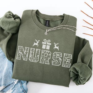 Christmas Nurse Sweatshirt Christmas Nursing Sweater Nurse Life Christmas Shirt School Nurse Christmas Stethoscope Christmas Nurse Crew