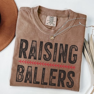 Comfort Colors® Baseball Mom Shirt Raising Ballers Shirt Funny Mama Shirt Baseball Season Softball Mom Funny Baseball Shirt Game Day