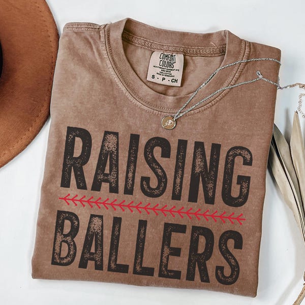 Comfort Colors® Baseball Mom Shirt Raising Ballers Shirt Funny Mama Shirt Baseball Season Softball Mom Funny Baseball Shirt Game Day
