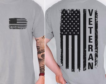 Comfort Colors® amerikansk flagga veteranskjorta veterandagen skjorta veterandagen skjorta veteran pappa armé make gåva present till veteraner