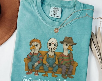 Comfort Colors® Summerween Horror Characters Shirt Summerween Goose Shirt Funny Summer Halloween Tshirt Spooky Summer Tee Halloween Gift
