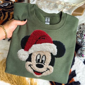 Faux Yarn Crochet Mickey Sweatshirt Very Merry Christmas Party Shirt Disney Christmas Mickey Shirt WDW Disneyland Xmas Family Shirt