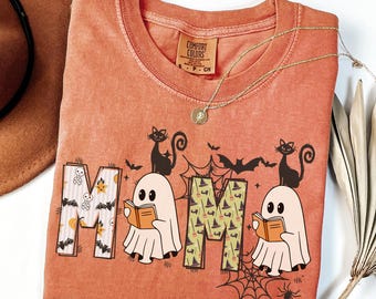 Comfort Colors® Halloween Mama Shirt Mom Halloween Shirt Spooky Mama Shirt Mama Halloween Cute Ghost Tee Cute Mama Outfit Halloween Mom Gift