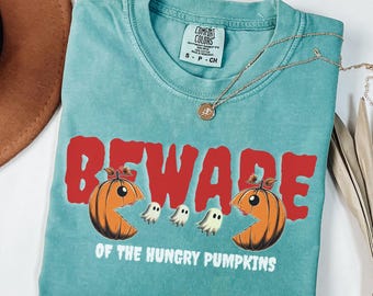 Camiseta Comfort Colors® Hungry Pumpkins Camiseta engraçada de abóbora Camiseta da temporada de abóbora Camiseta de outono Camiseta de ação de graças Presente de Halloween de outono