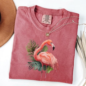Comfort Colors® Flamingo Shirt Floral Summer Shirt Cool Flamingo Shirt Animal Lover Shirt Gift For Mom Gift For Her Women Flamingo Tee