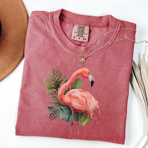 Comfort Colors® Flamingo Shirt Floral Summer Shirt Cool Flamingo Shirt Animal Lover Shirt Gift For Mom Gift For Her Women Flamingo Tee