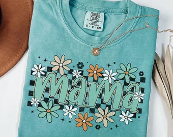 Comfort Colors® Retro Mama-tröja Mors dag-present från dotter till mamma Mamma-tröja till födelsedag, till henne Baby Shower-jul