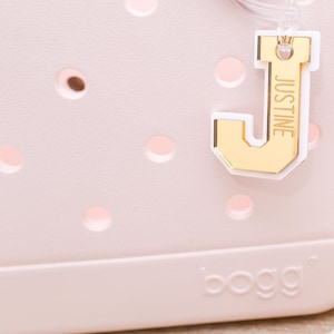Initial Name Bag Tag, Varsity Initial Bag Tag, Custom Varsity Letter Bag Tags , Bogg Bag Tag, Monogram Bag Tag, Sports Bag Charm Accessories